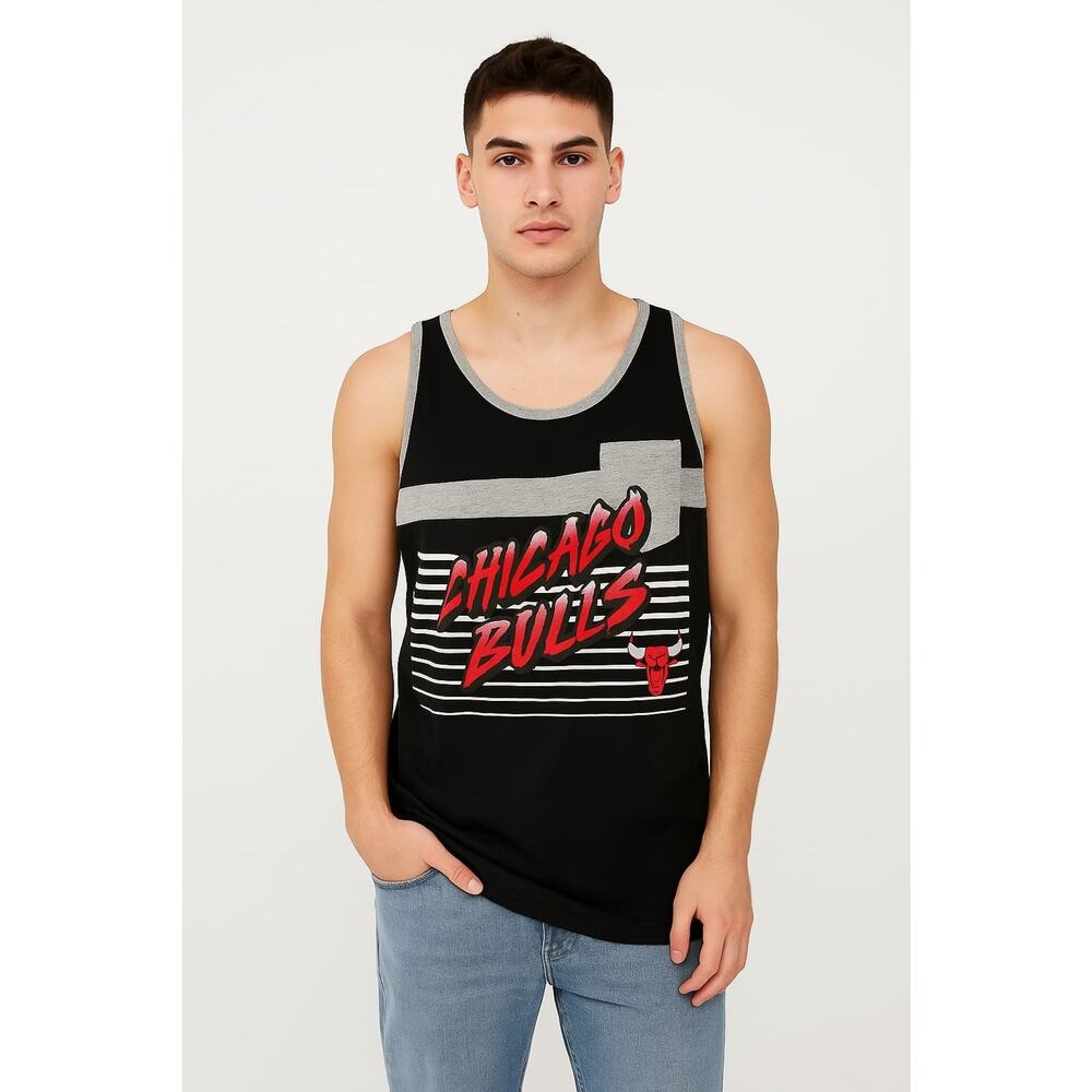 Adidas Men's Tank Top Chicago Bulls Retro Hardwood Black Red Size Small